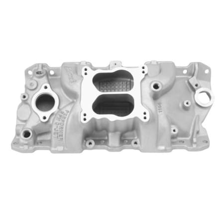 Edelbrock Performer RPM Q-Jet Satin Dual Plane Intake Manifold 7104
